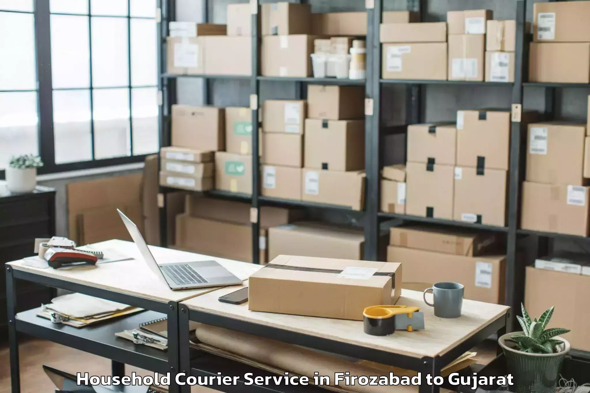 Reliable Firozabad to Jhulasan Household Courier